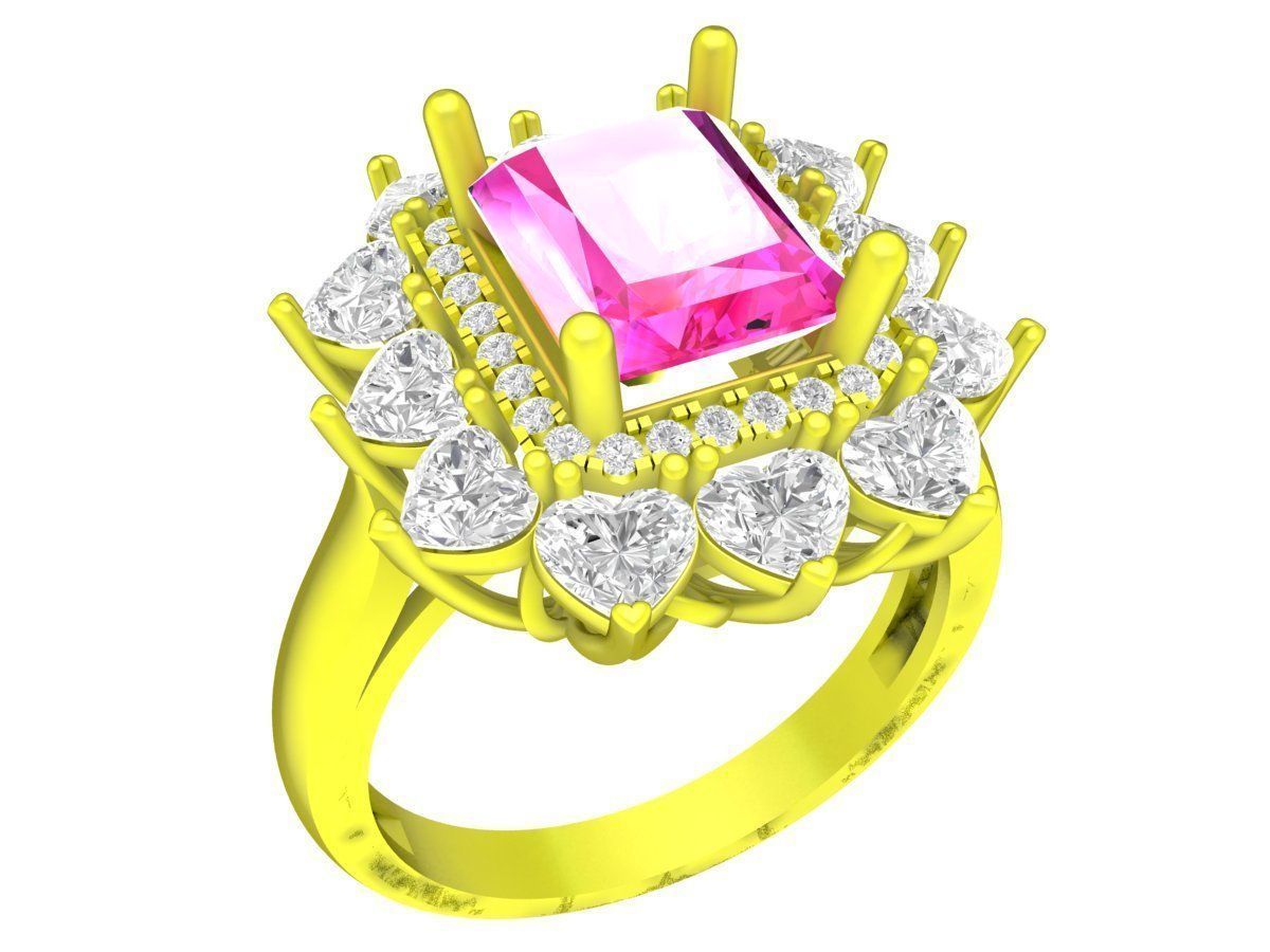 7388 luxury korean style diamond women ring 3D print model_4