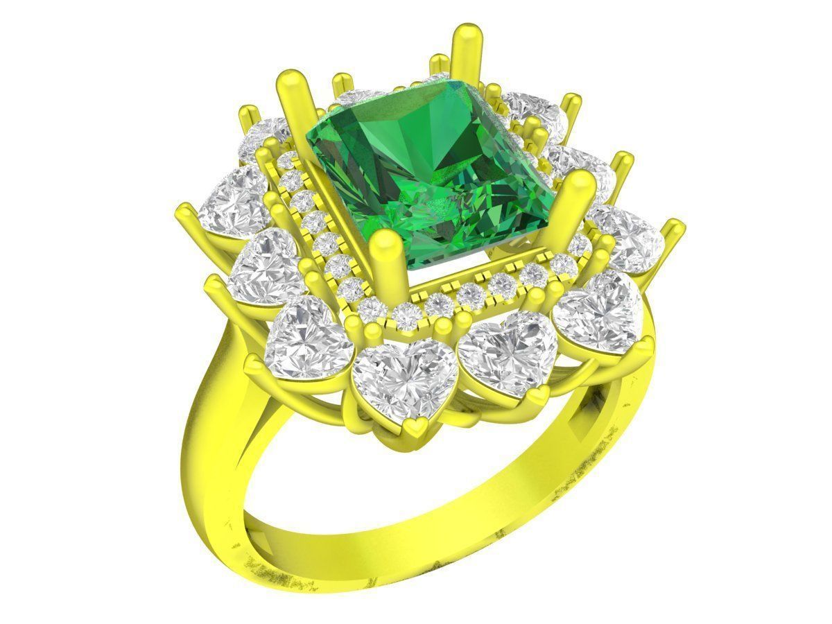 7388 luxury korean style diamond women ring 3D print model_5