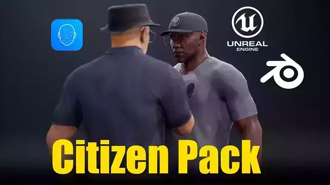 Citisen Pack Low-poly 3D model
