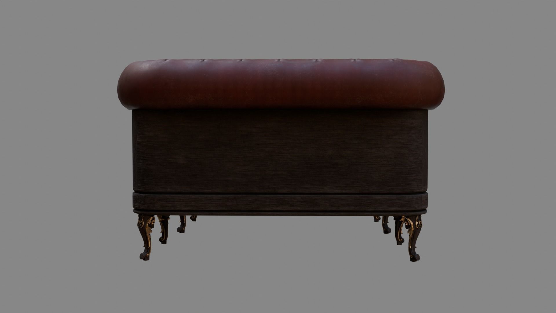 Sofa Armchair Couch  small and foot rest Vintage Low-poly 3D model_5