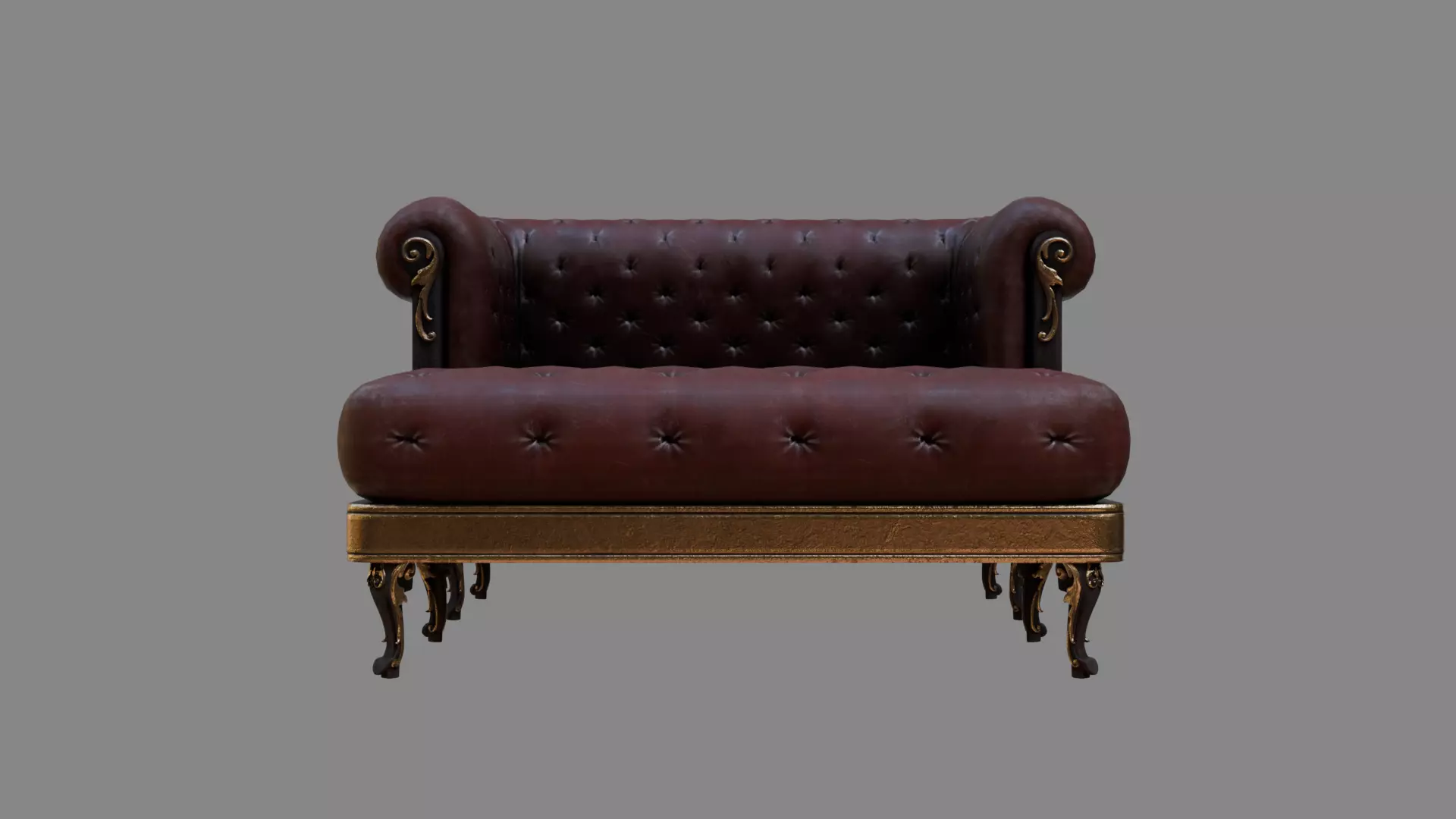 Sofa Armchair Couch  small and foot rest Vintage Low-poly 3D model_0