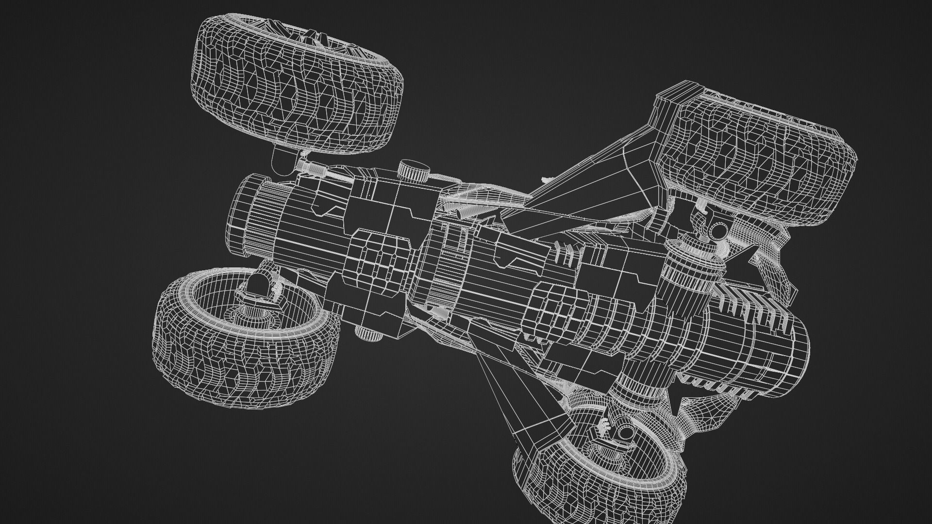 Combat Game vehicle Low-poly 3D model_8