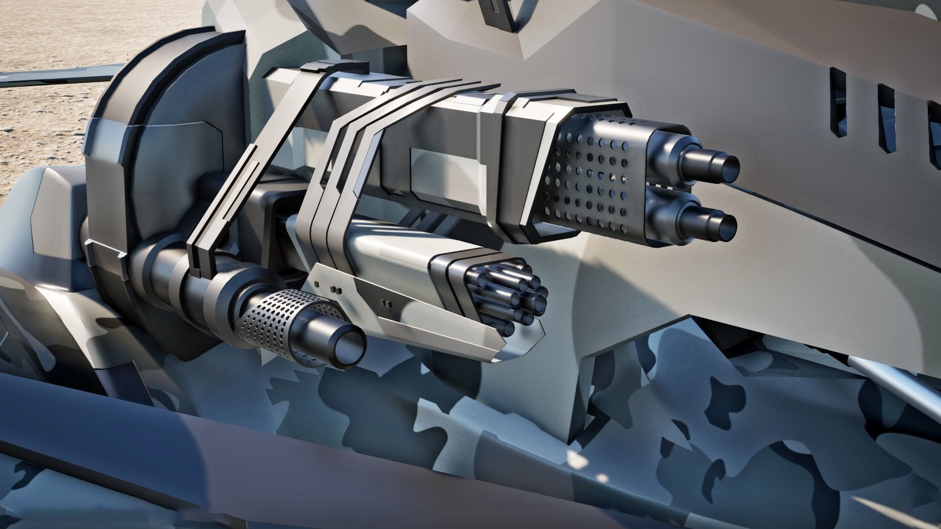 Combat Game vehicle Low-poly 3D model_3