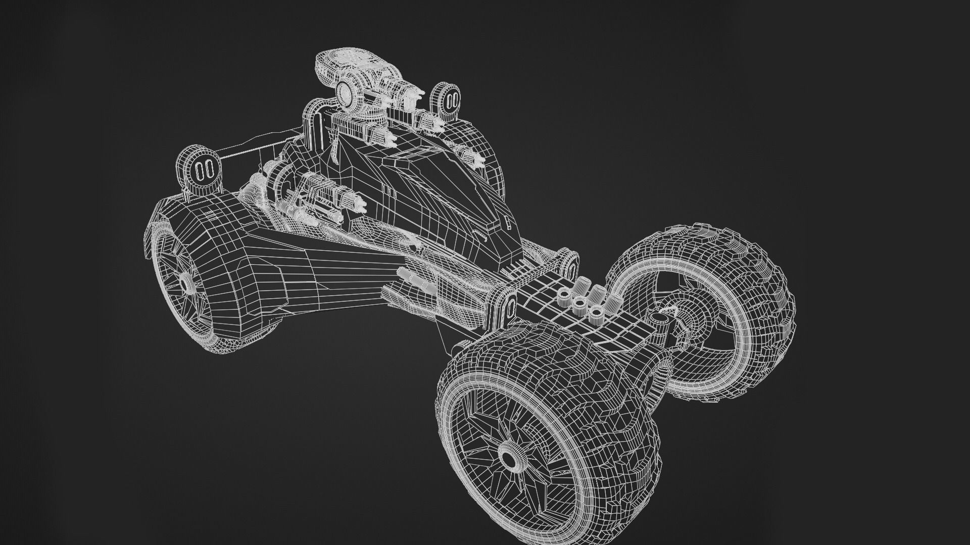 Combat Game vehicle Low-poly 3D model_10