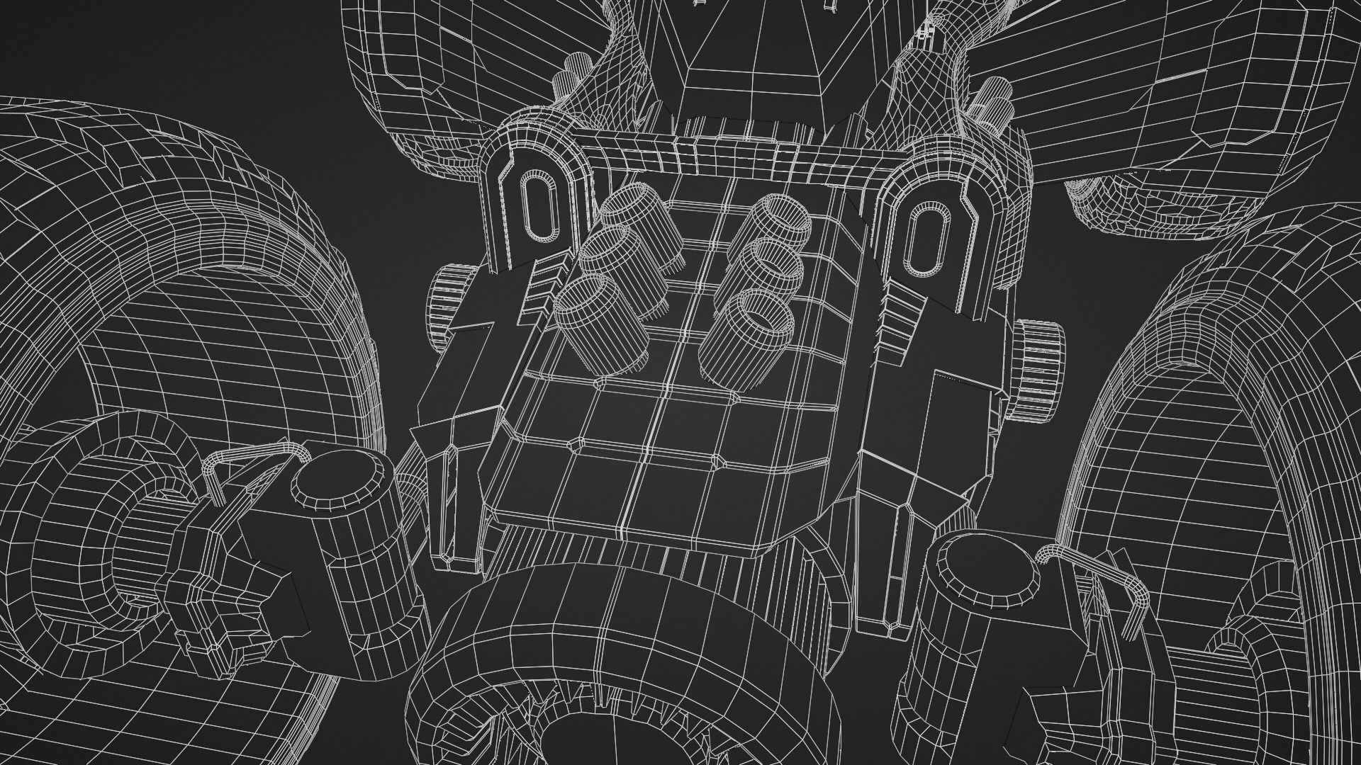 Combat Game vehicle Low-poly 3D model_11