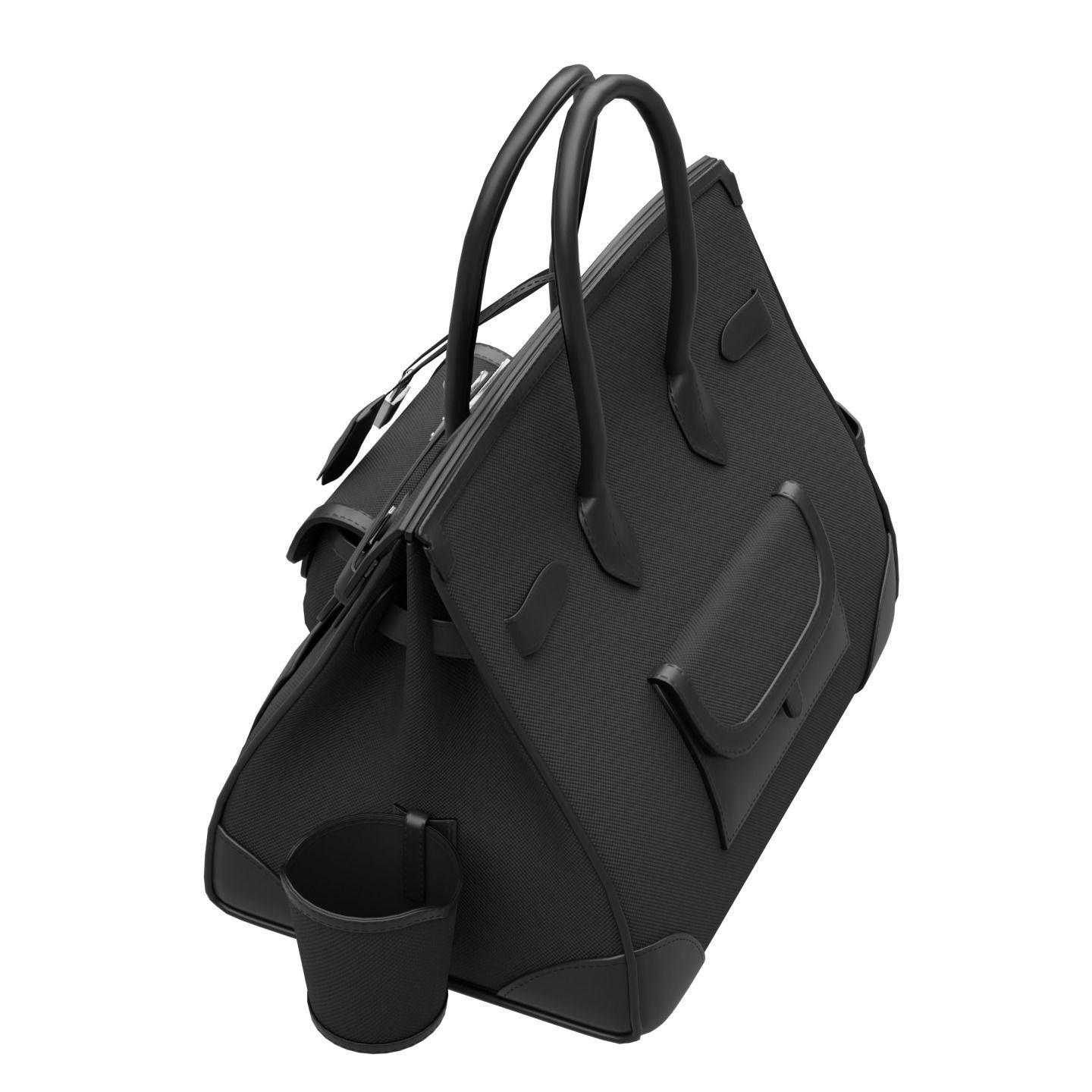 Birkin Cargo Toile Goeland Swift 35 Leather Bag Low-poly 3D model_10