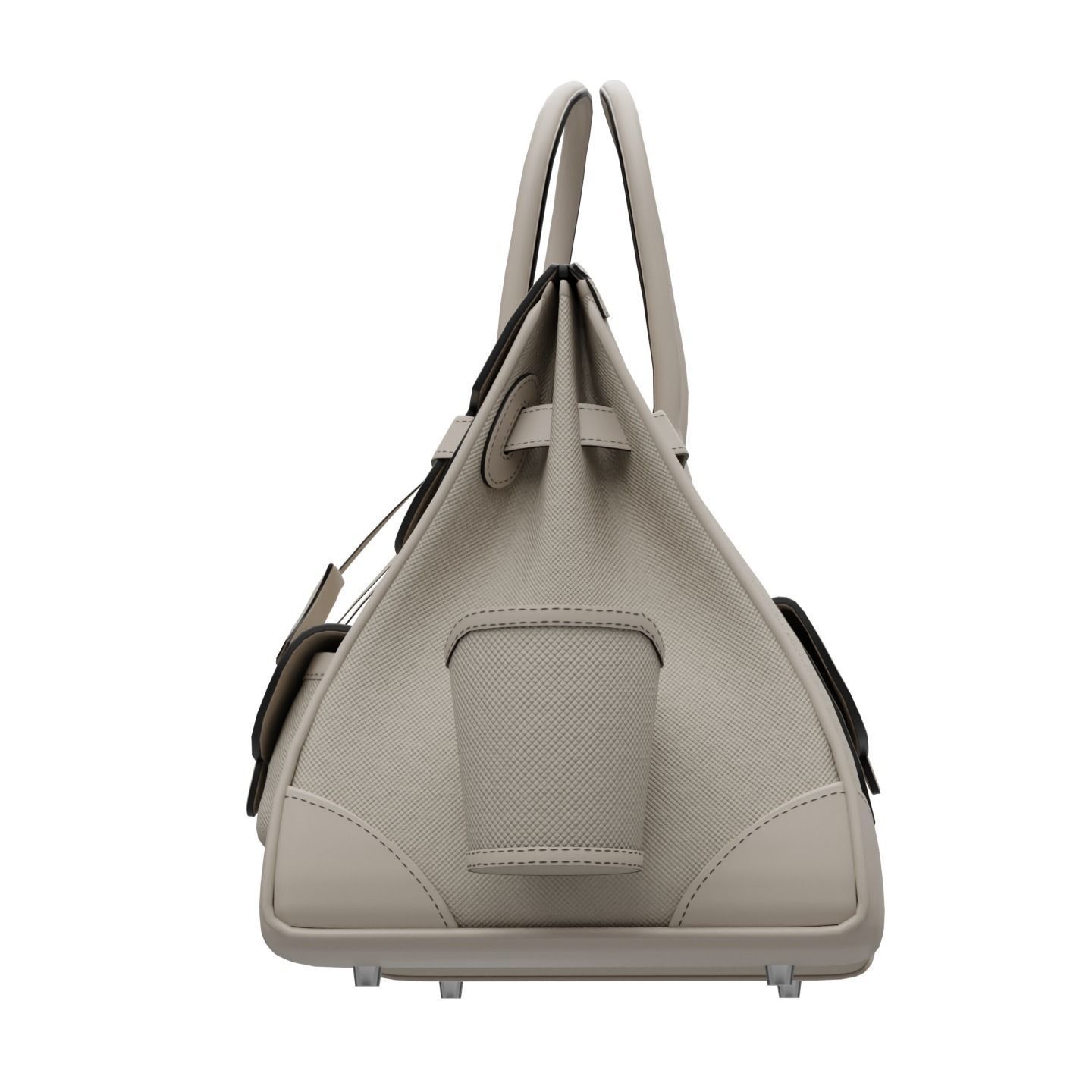 Birkin Cargo Toile Goeland Swift 35 Leather Bag Low-poly 3D model_15