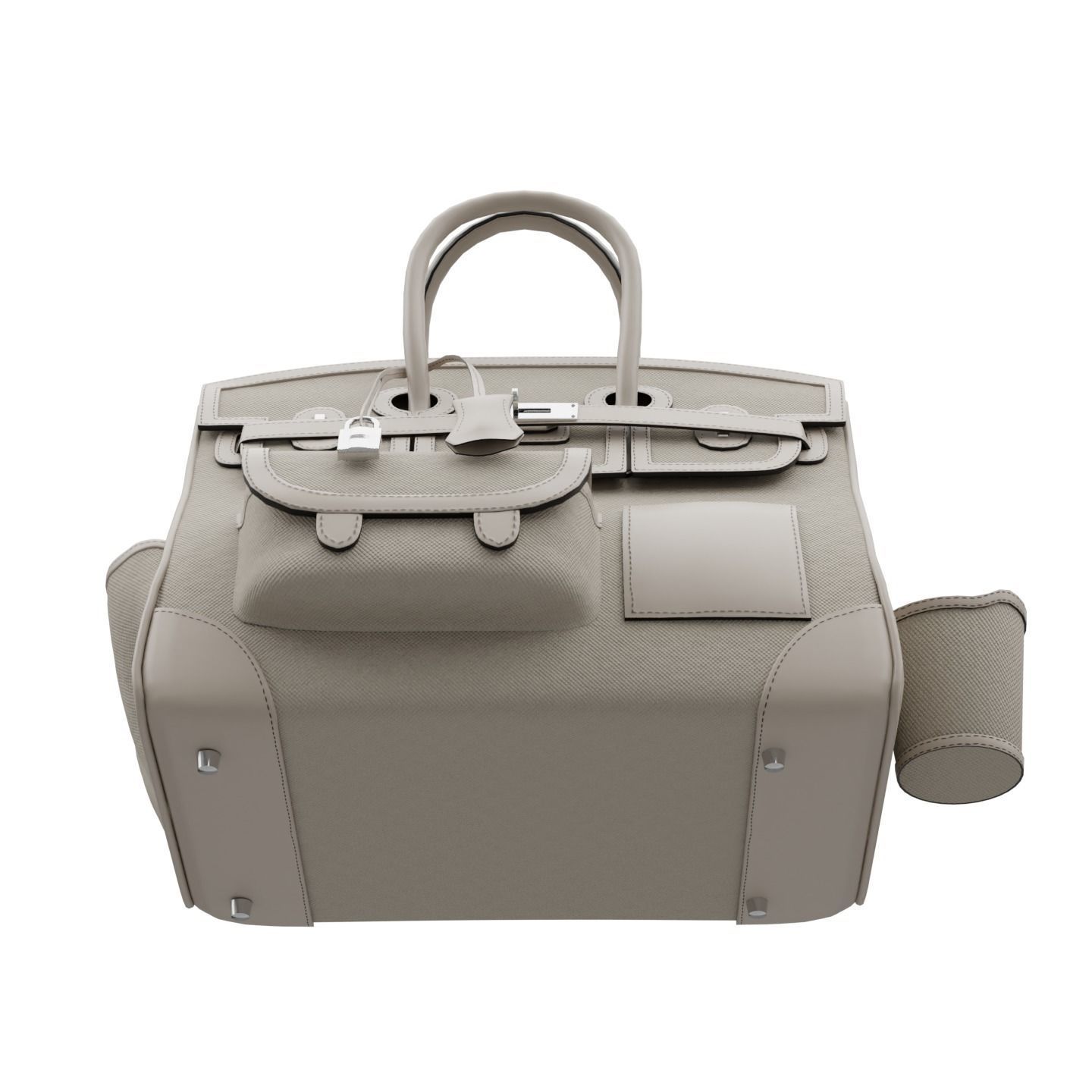 Birkin Cargo Toile Goeland Swift 35 Leather Bag Low-poly 3D model_13