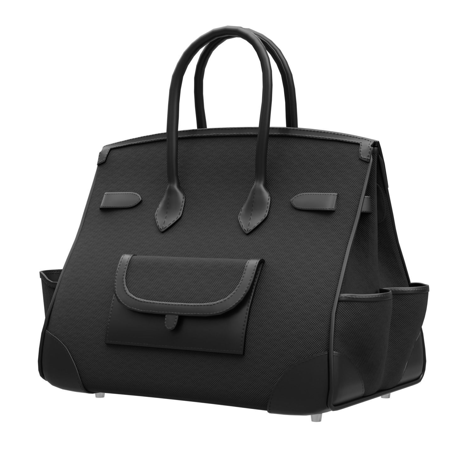 Birkin Cargo Toile Goeland Swift 35 Leather Bag Low-poly 3D model_9