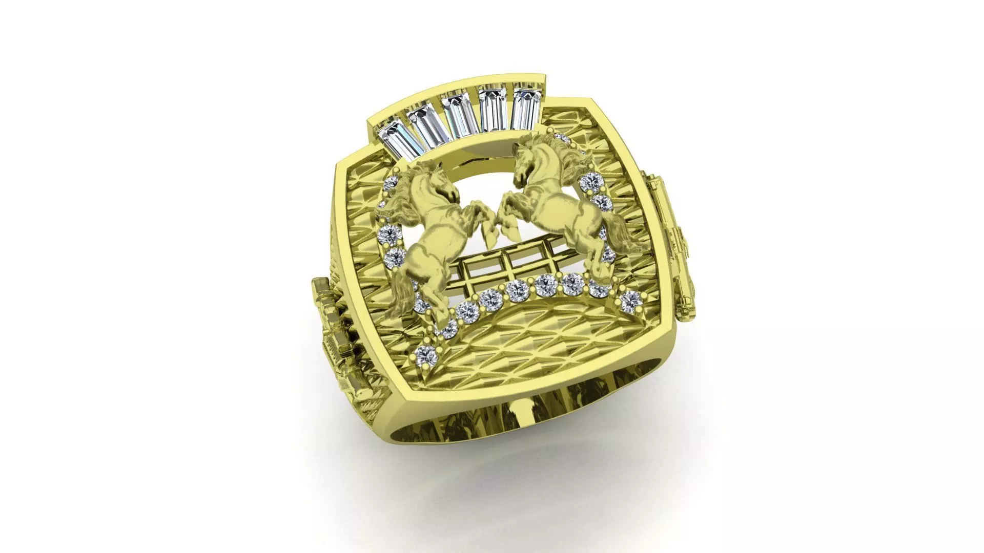 Anillo armas caballos 3D print model_0
