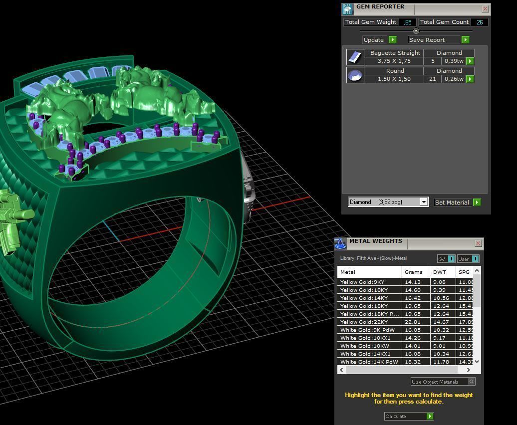 Anillo armas caballos 3D print model_4