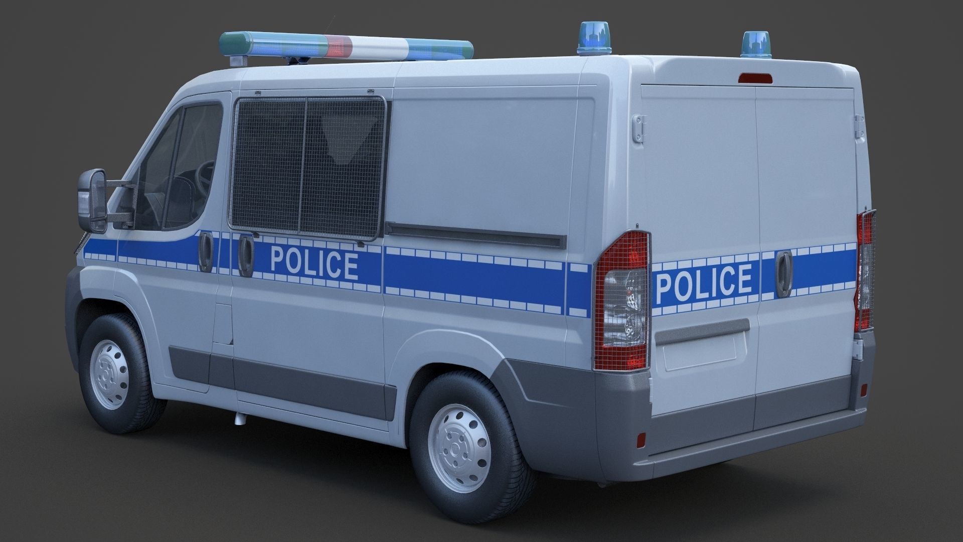 Police Van 01 3D model_7