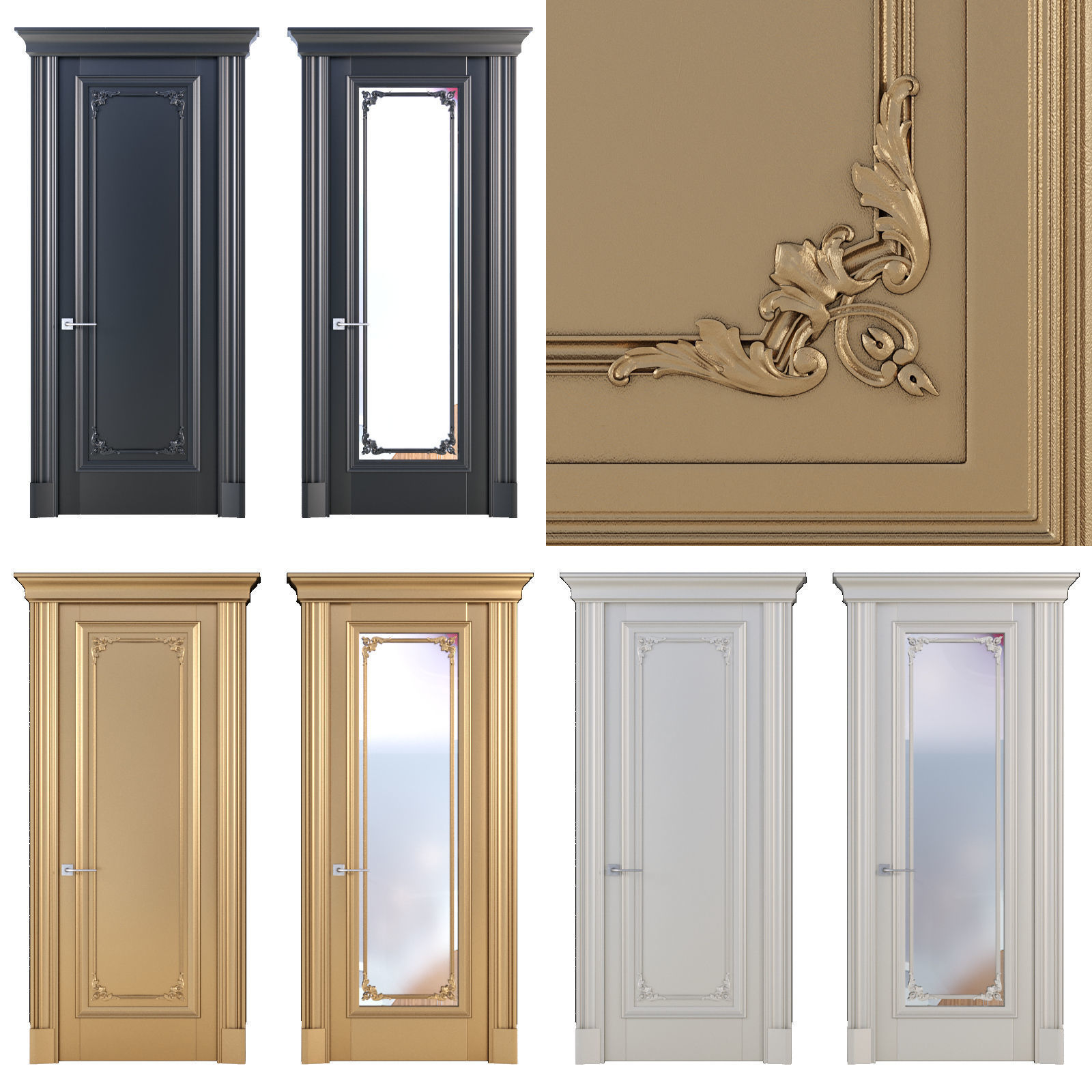 TORE Wooden and metal Door 3D model_2