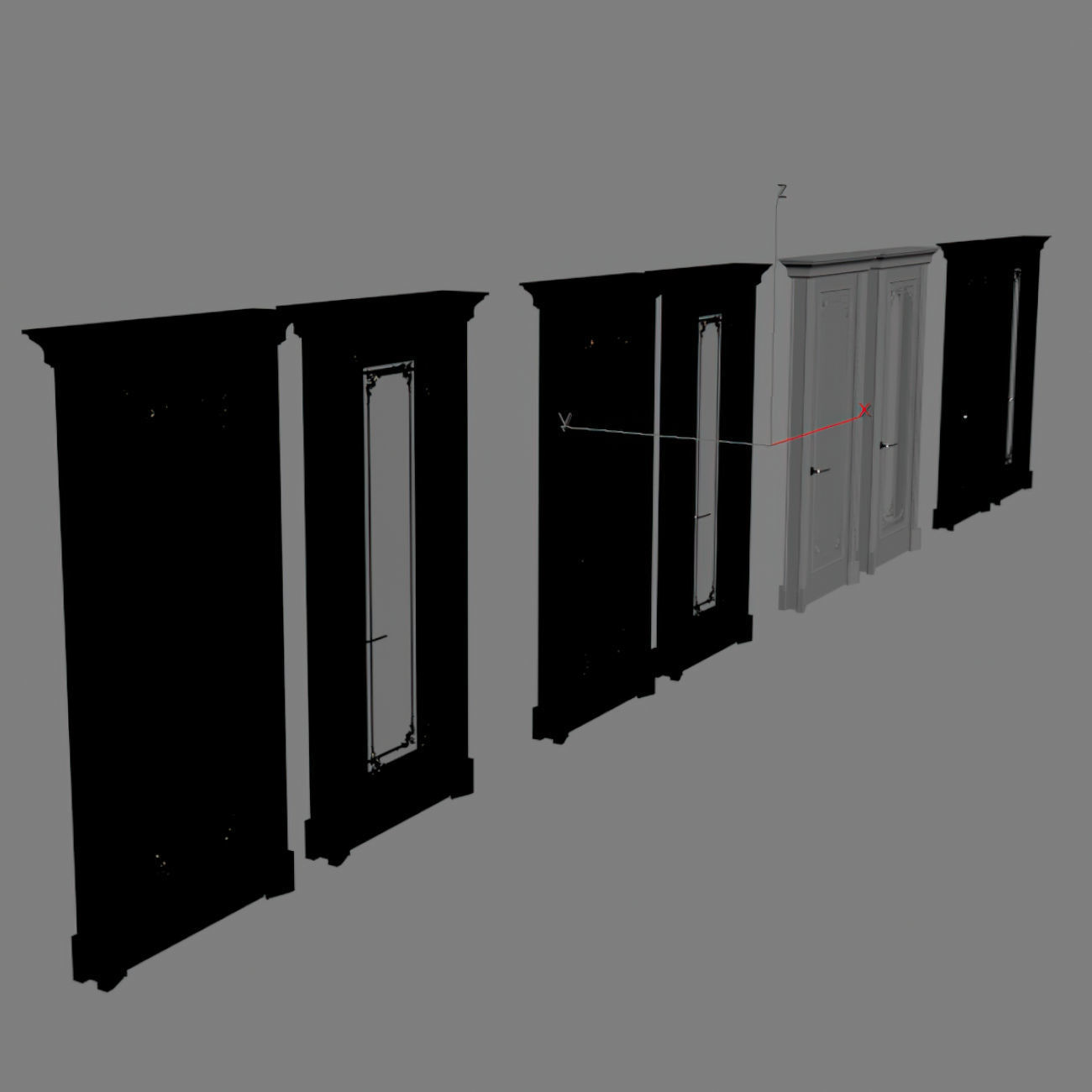 TORE Wooden and metal Door 3D model_3