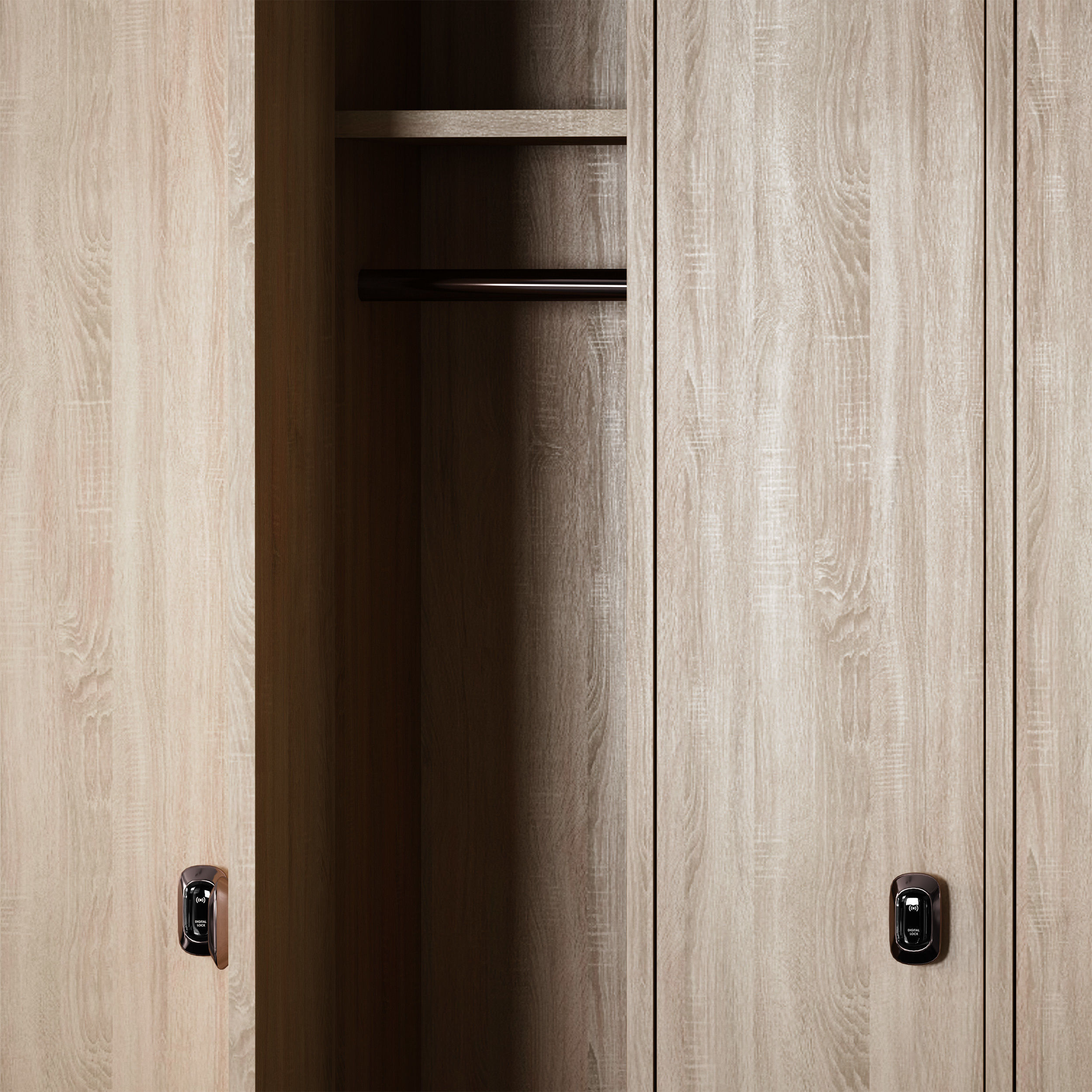 Wooden locker for changing room with electronic lock 3D model_17