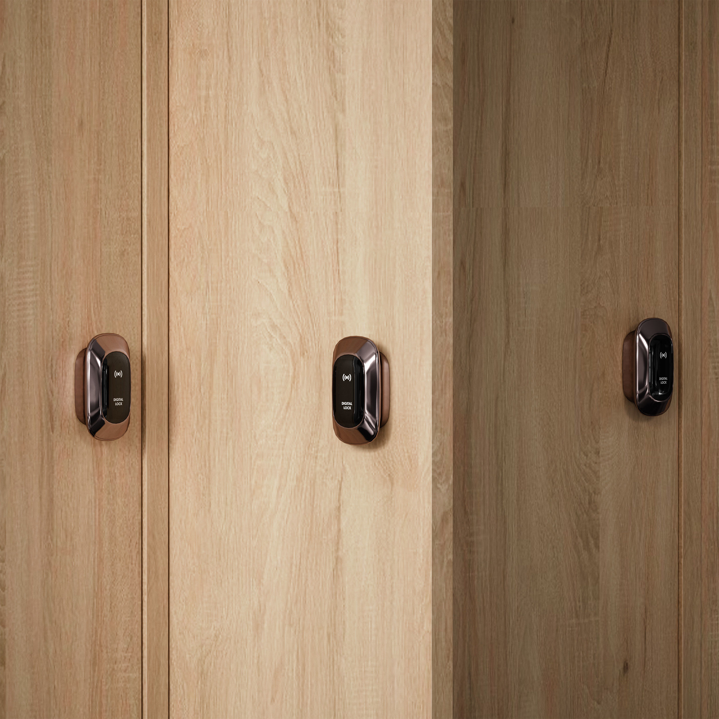 Wooden locker for changing room with electronic lock 3D model_13