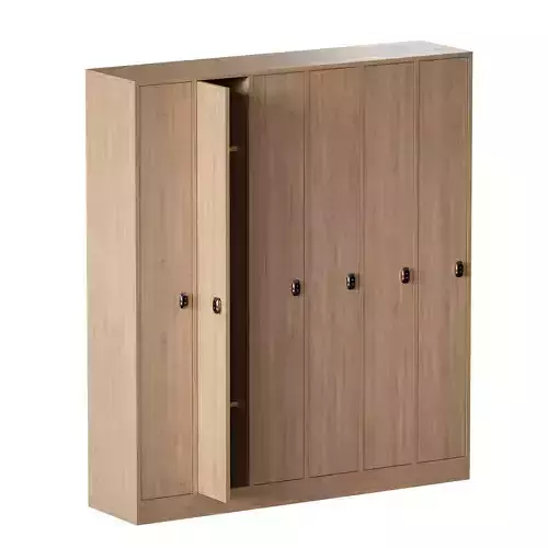 Wooden locker for changing room with electronic lock