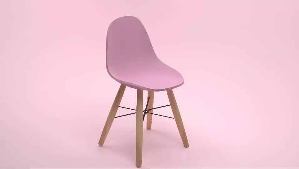 Cadeira eames rosa claro  3D model_0