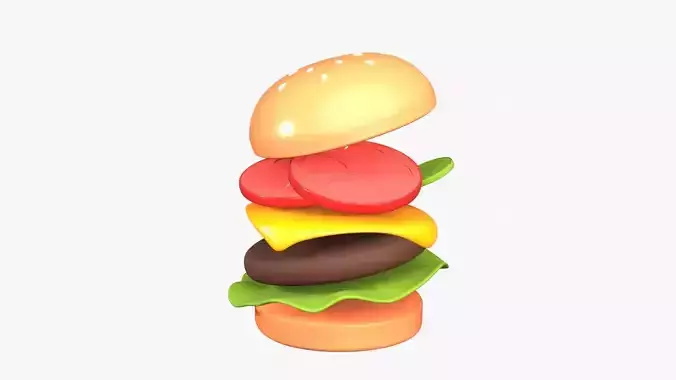 Burger Food 3D Illustration