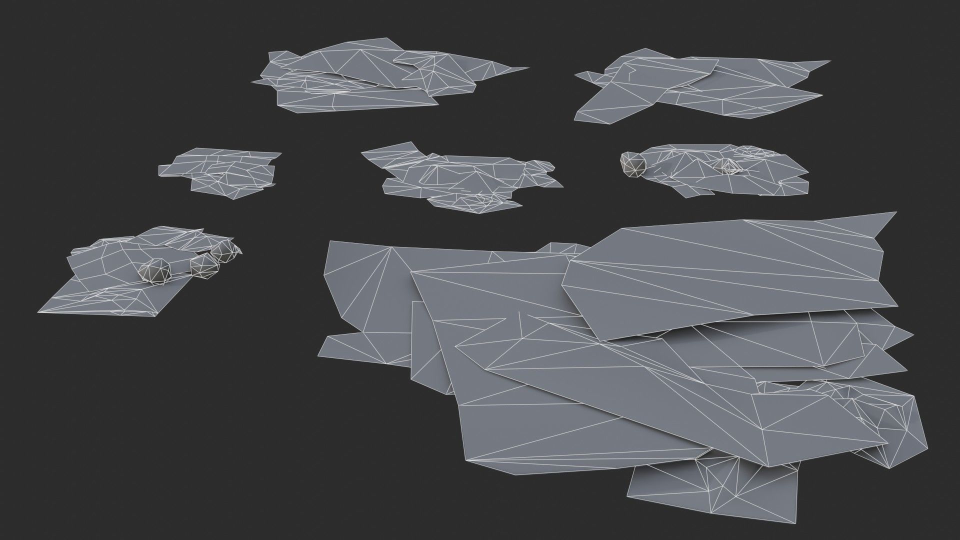 Paper Debris Set 1 Low-poly 3D model_21