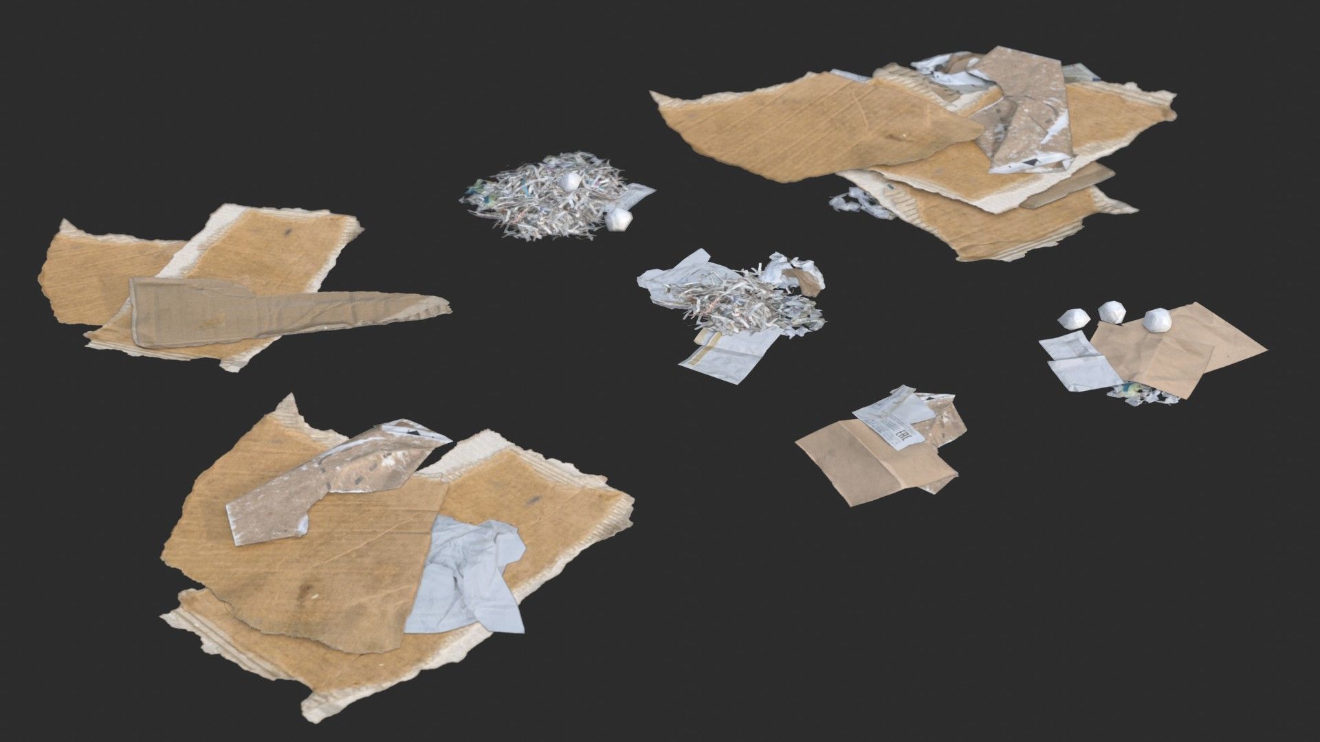 Paper Debris Set 1 Low-poly 3D model_2
