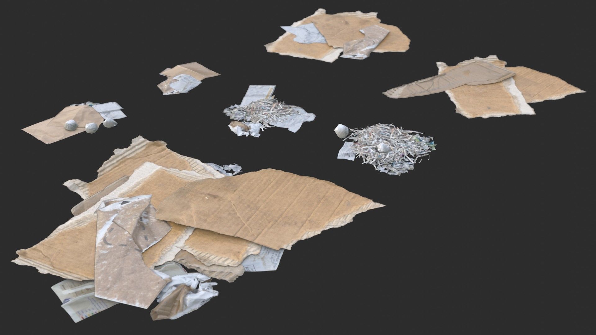 Paper Debris Set 1 Low-poly 3D model_5