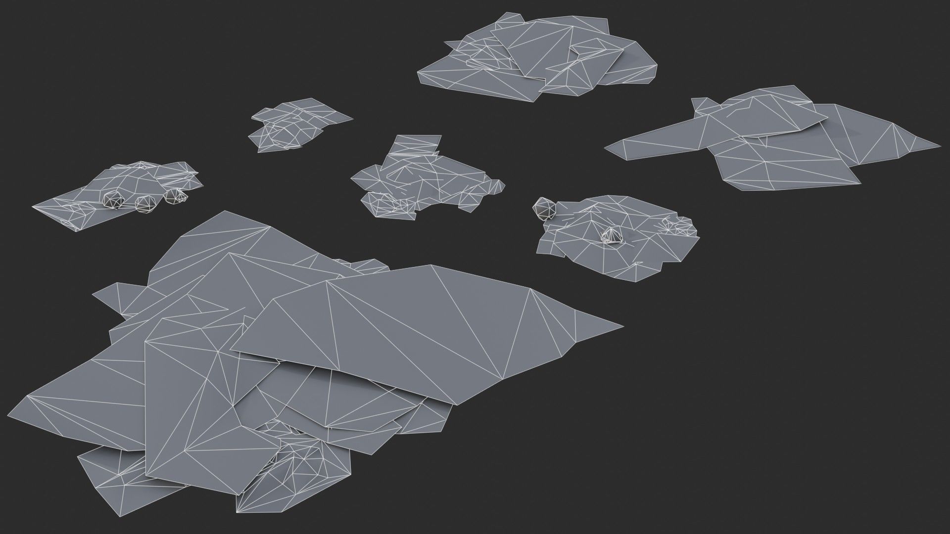 Paper Debris Set 1 Low-poly 3D model_20