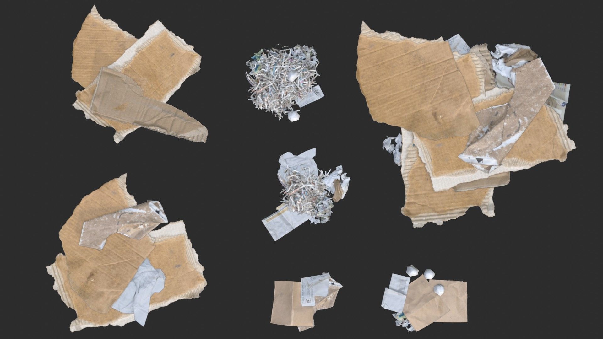 Paper Debris Set 1 Low-poly 3D model_7