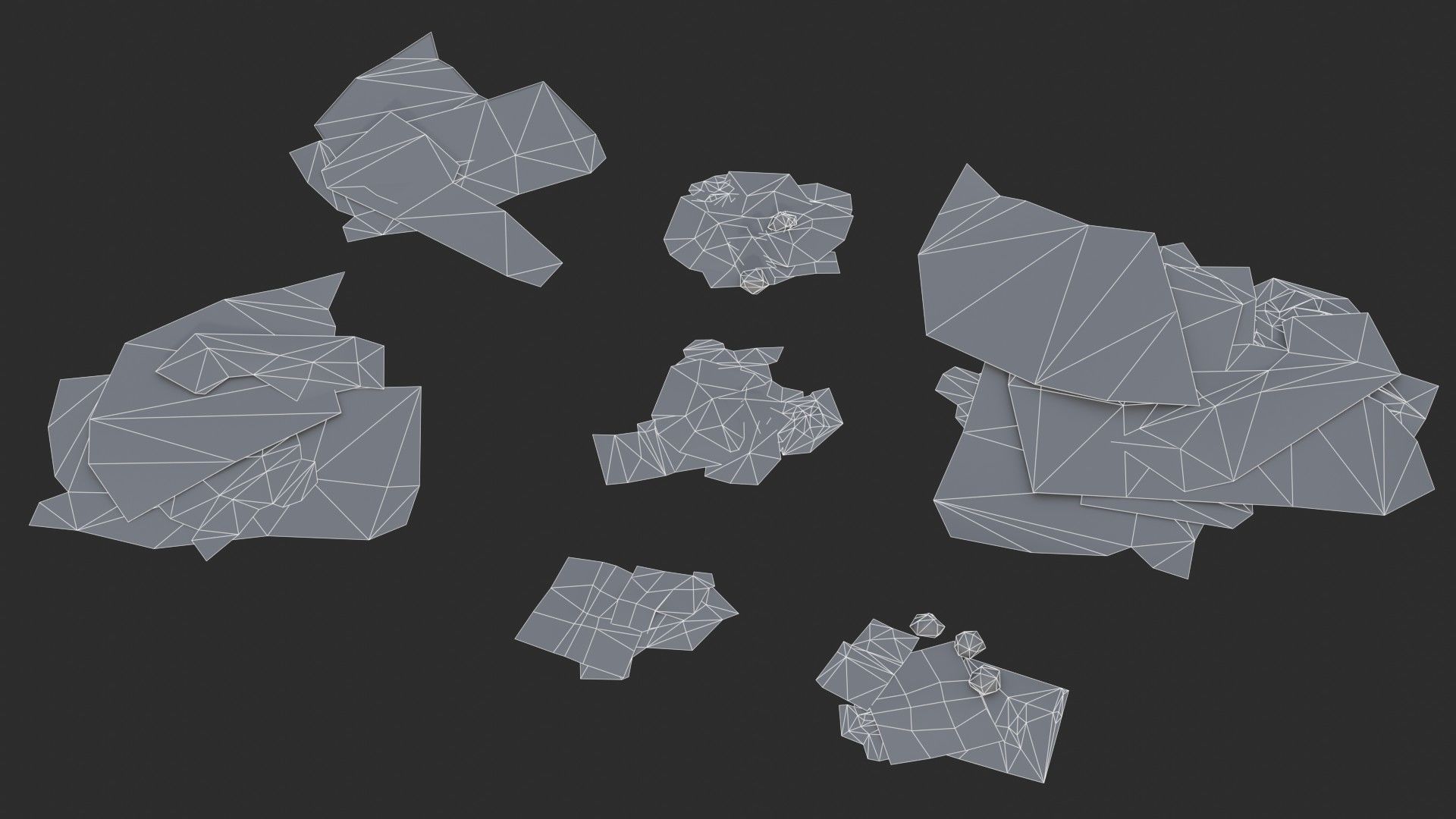 Paper Debris Set 1 Low-poly 3D model_16