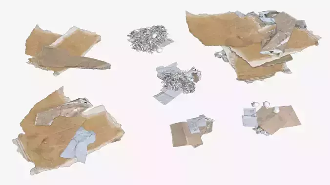 Paper Debris Set 1 Low-poly 3D model