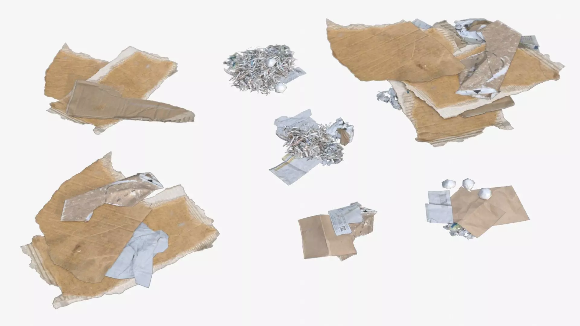 Paper Debris Set 1 Low-poly 3D model_0