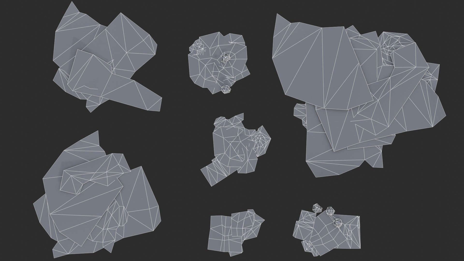 Paper Debris Set 1 Low-poly 3D model_22