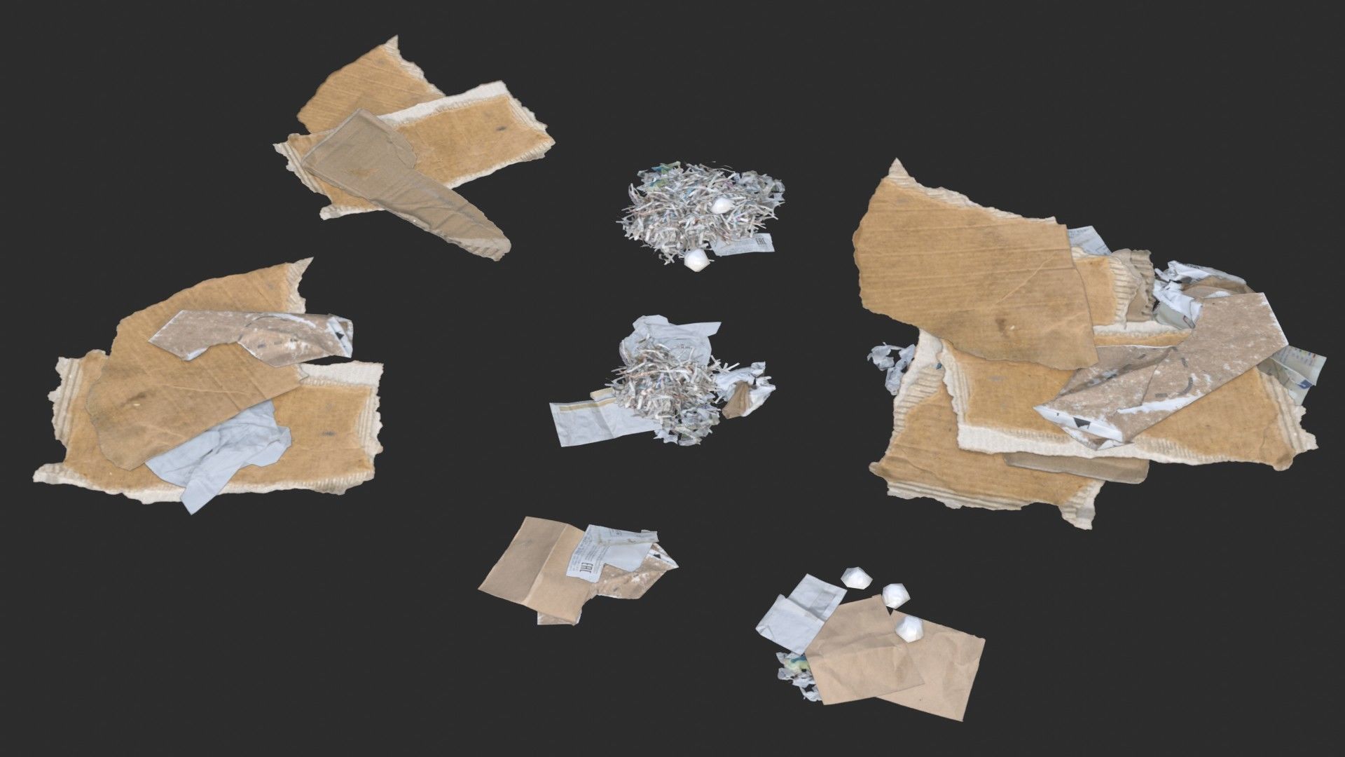 Paper Debris Set 1 Low-poly 3D model_1