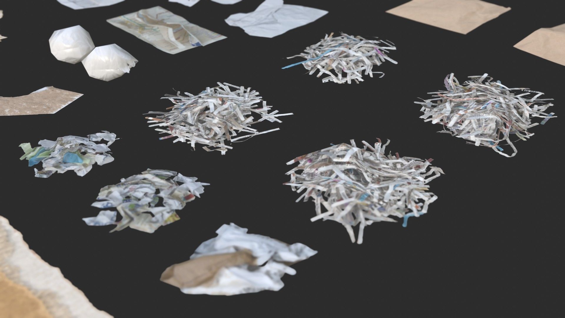 Paper Debris Set 1 Low-poly 3D model_11