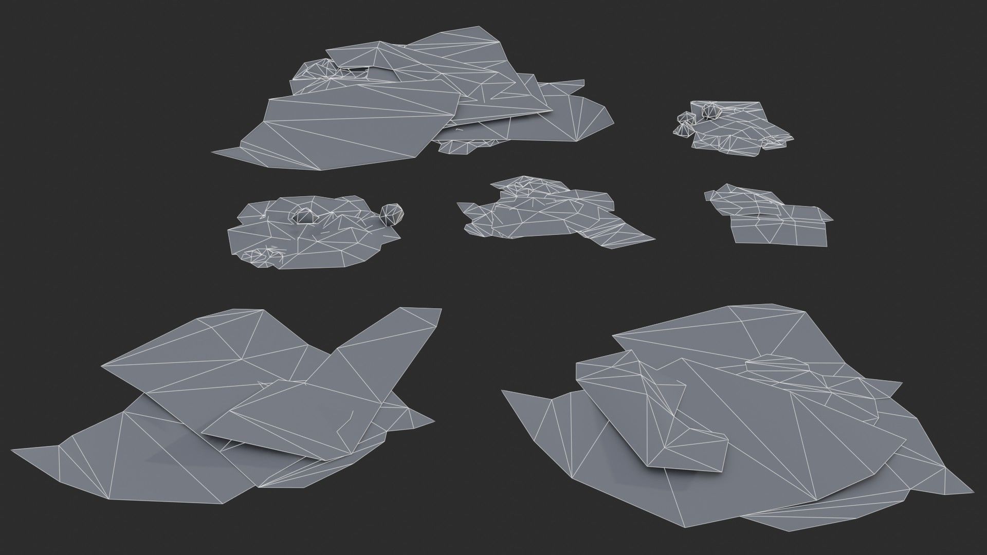 Paper Debris Set 1 Low-poly 3D model_18