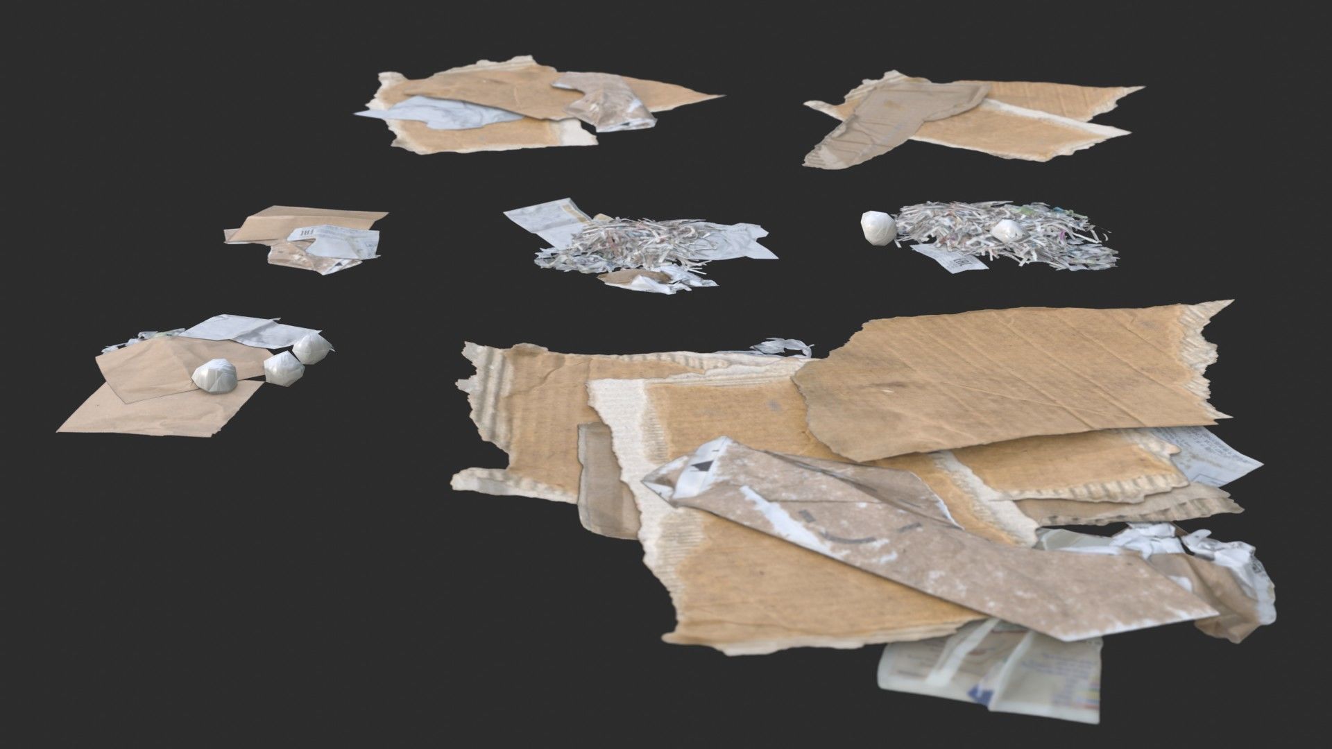 Paper Debris Set 1 Low-poly 3D model_6