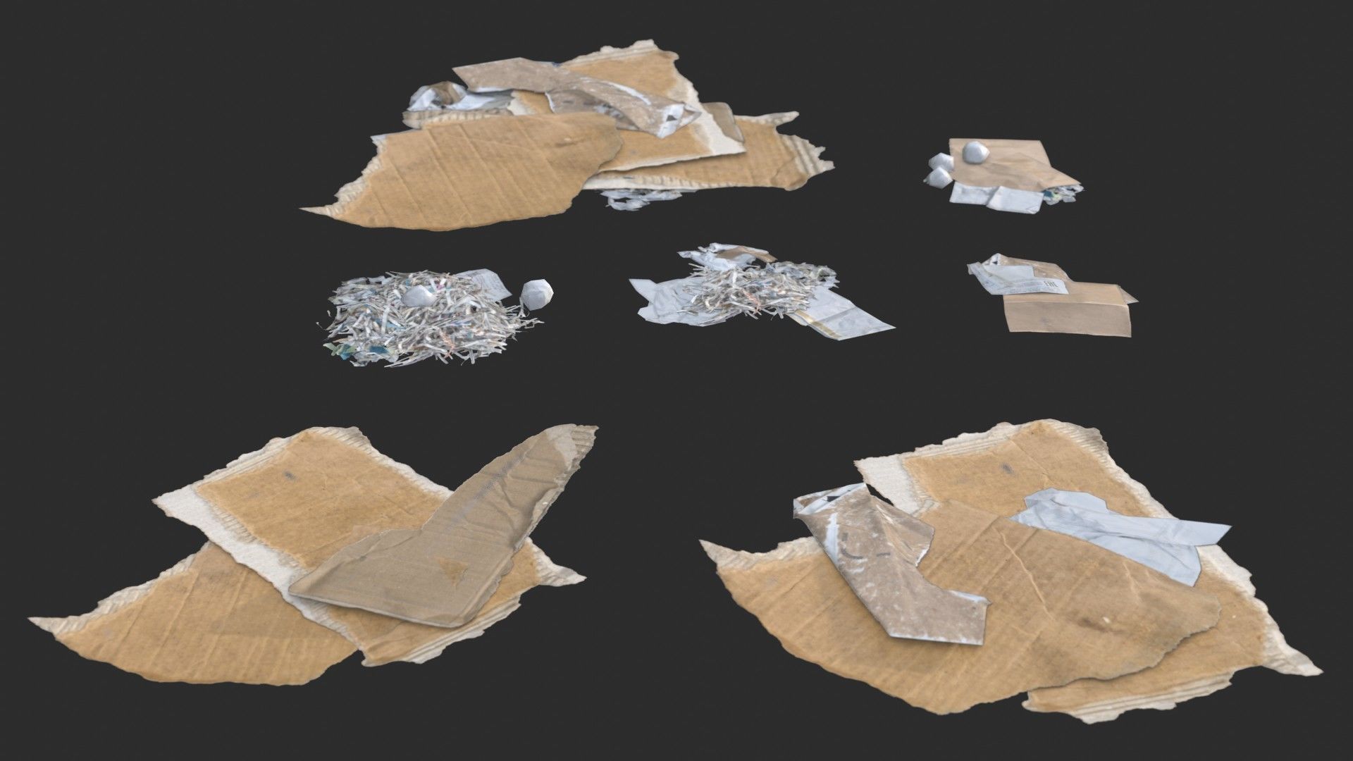 Paper Debris Set 1 Low-poly 3D model_3