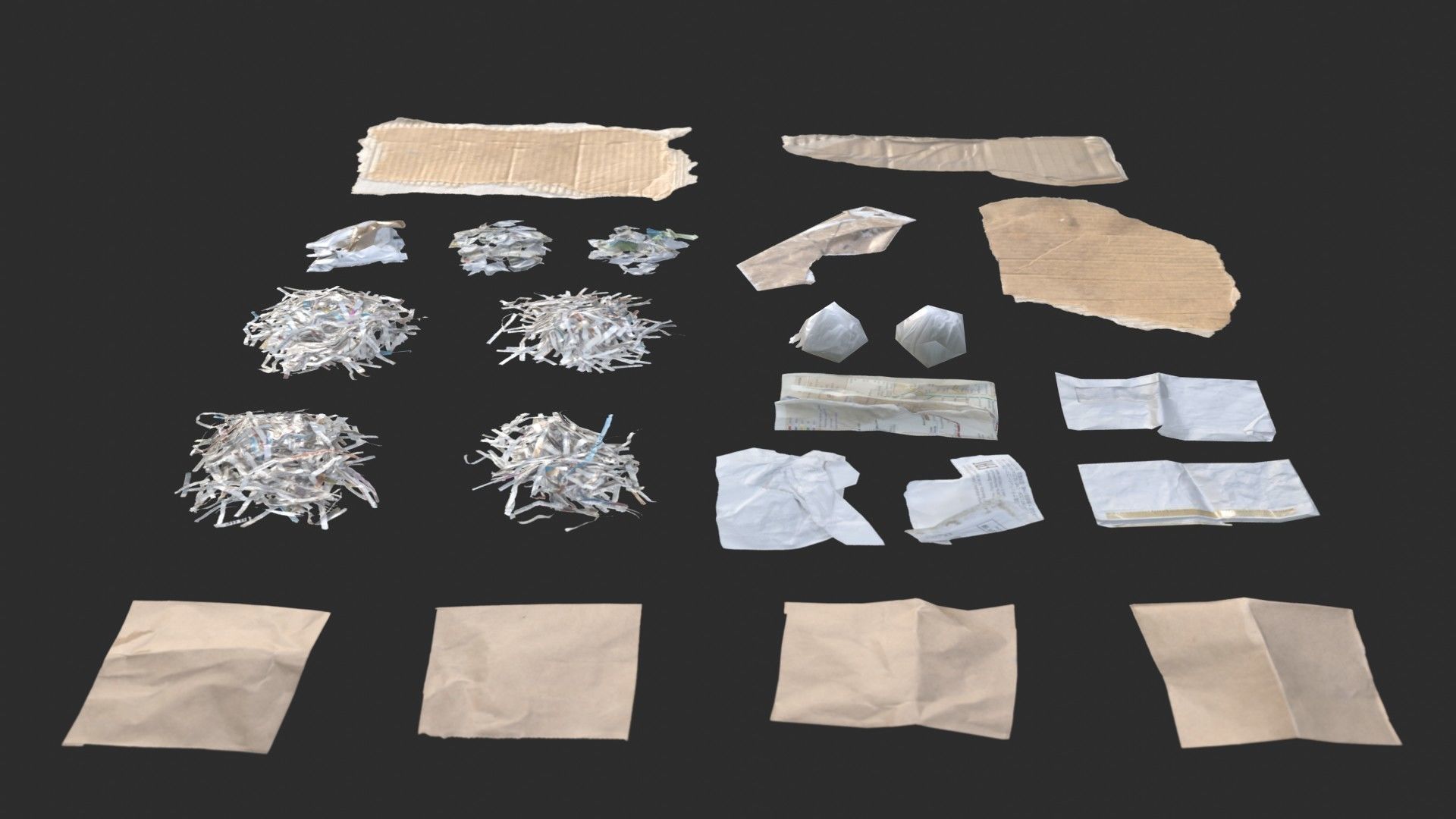 Paper Debris Set 1 Low-poly 3D model_9