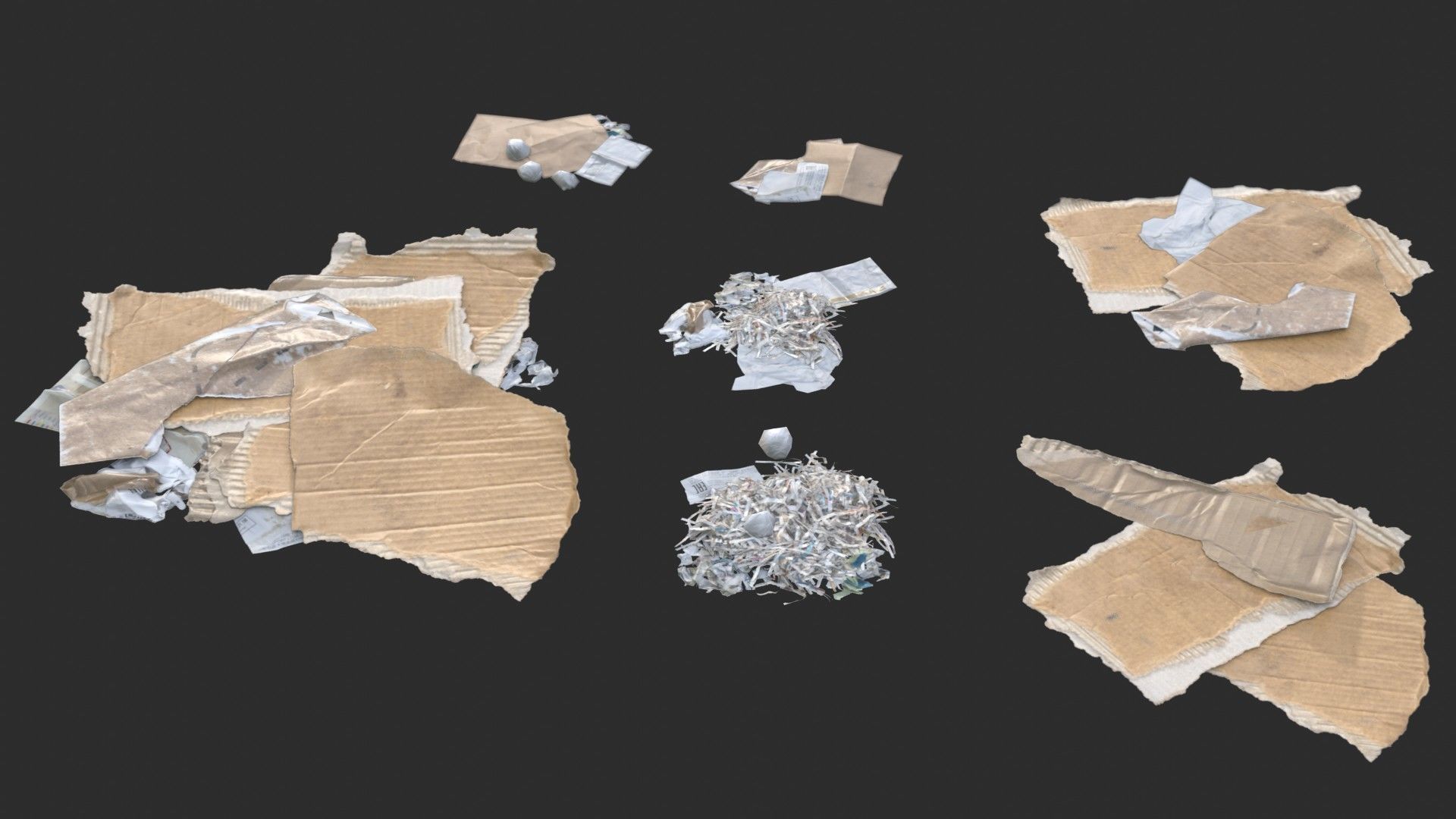 Paper Debris Set 1 Low-poly 3D model_4