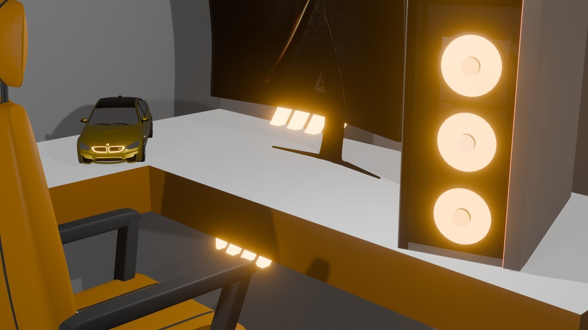 Modern Luxury Office Room 3D model_1