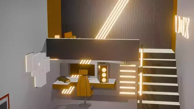 Modern Luxury Office Room 3D model