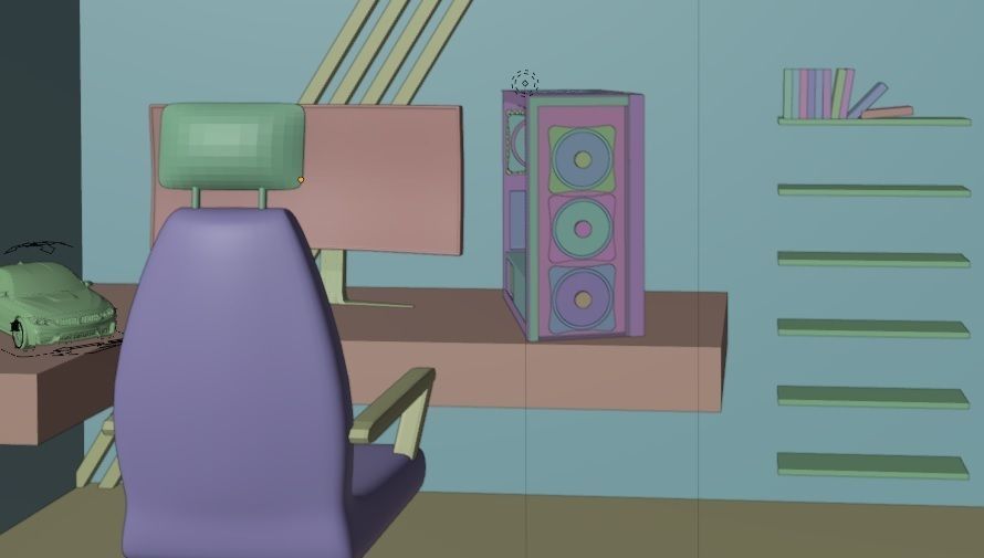 Modern Luxury Office Room 3D model_13