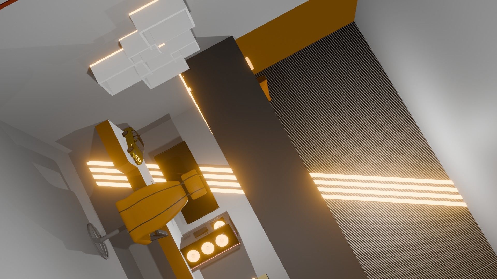 Modern Luxury Office Room 3D model_8