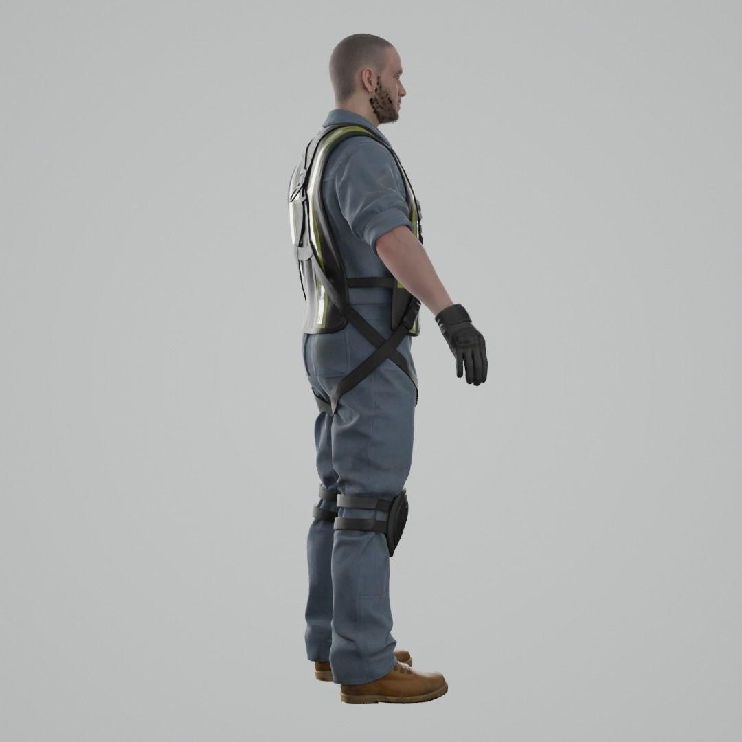 Construction Worker RIGGED 3D model_4
