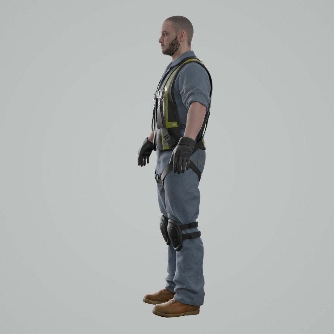 Construction Worker RIGGED 3D model_5