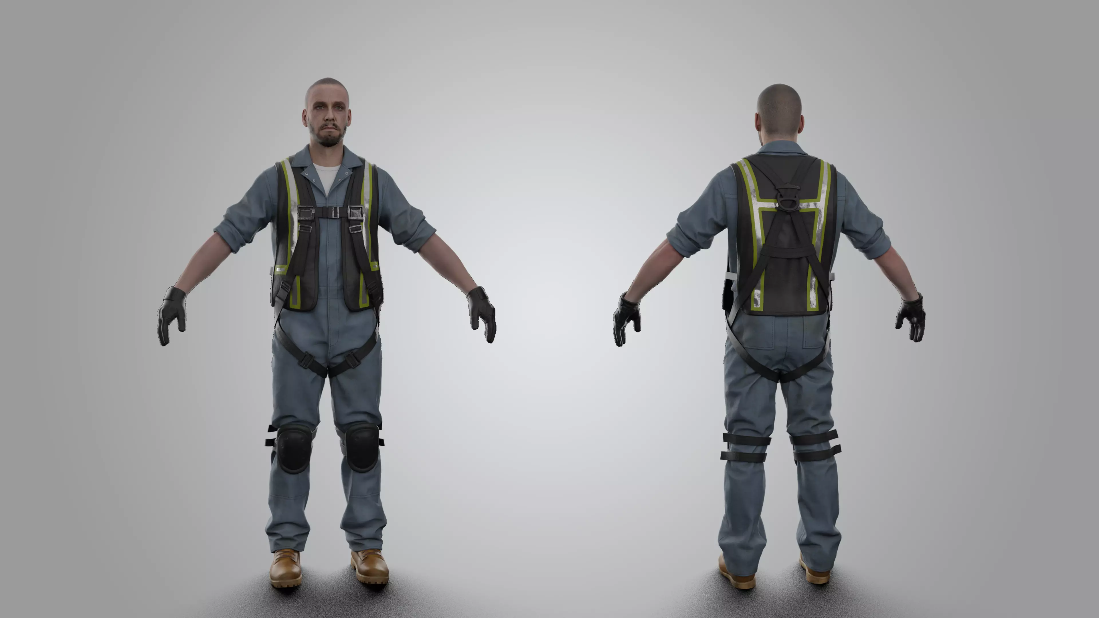 Construction Worker RIGGED 3D model_0