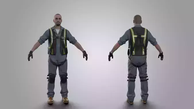 Construction Worker RIGGED 3D model