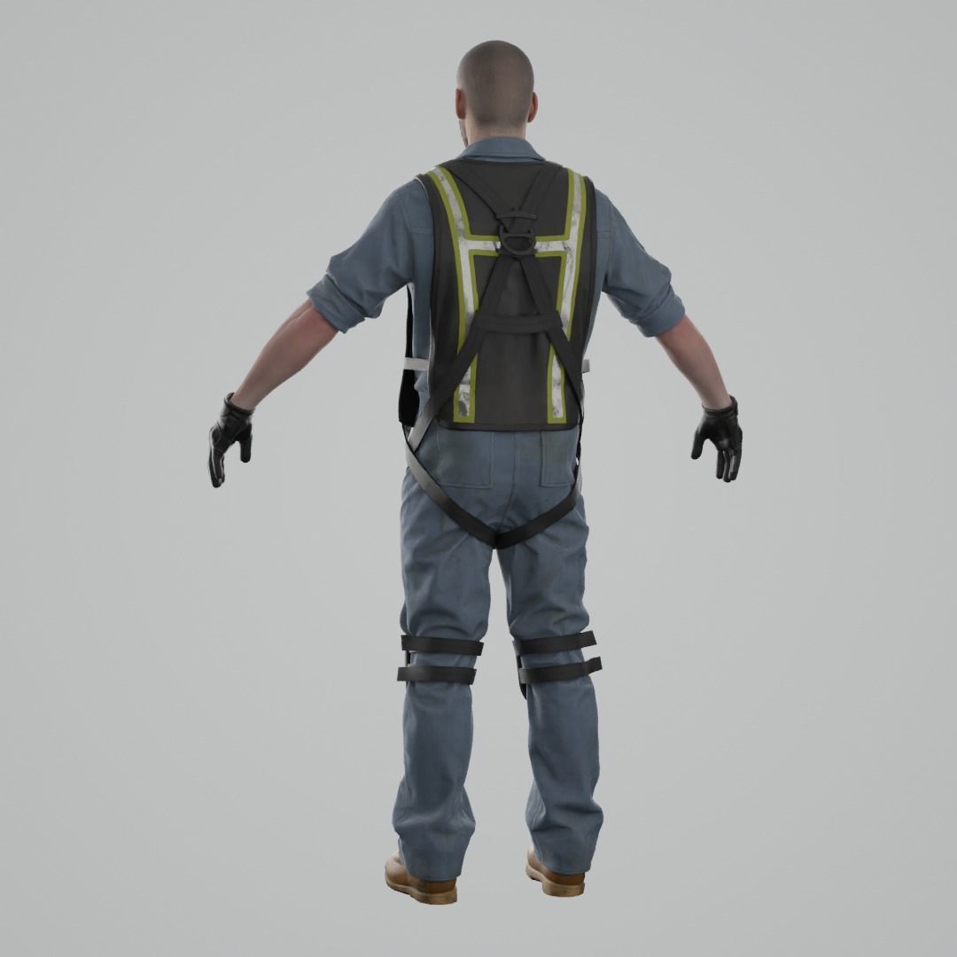 Construction Worker RIGGED 3D model_2