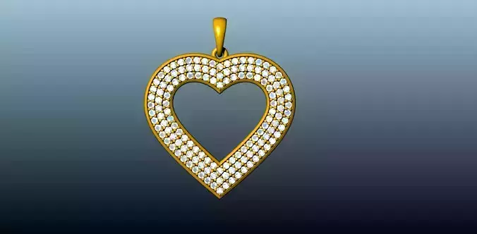 Pave Diamond Heart Pendant