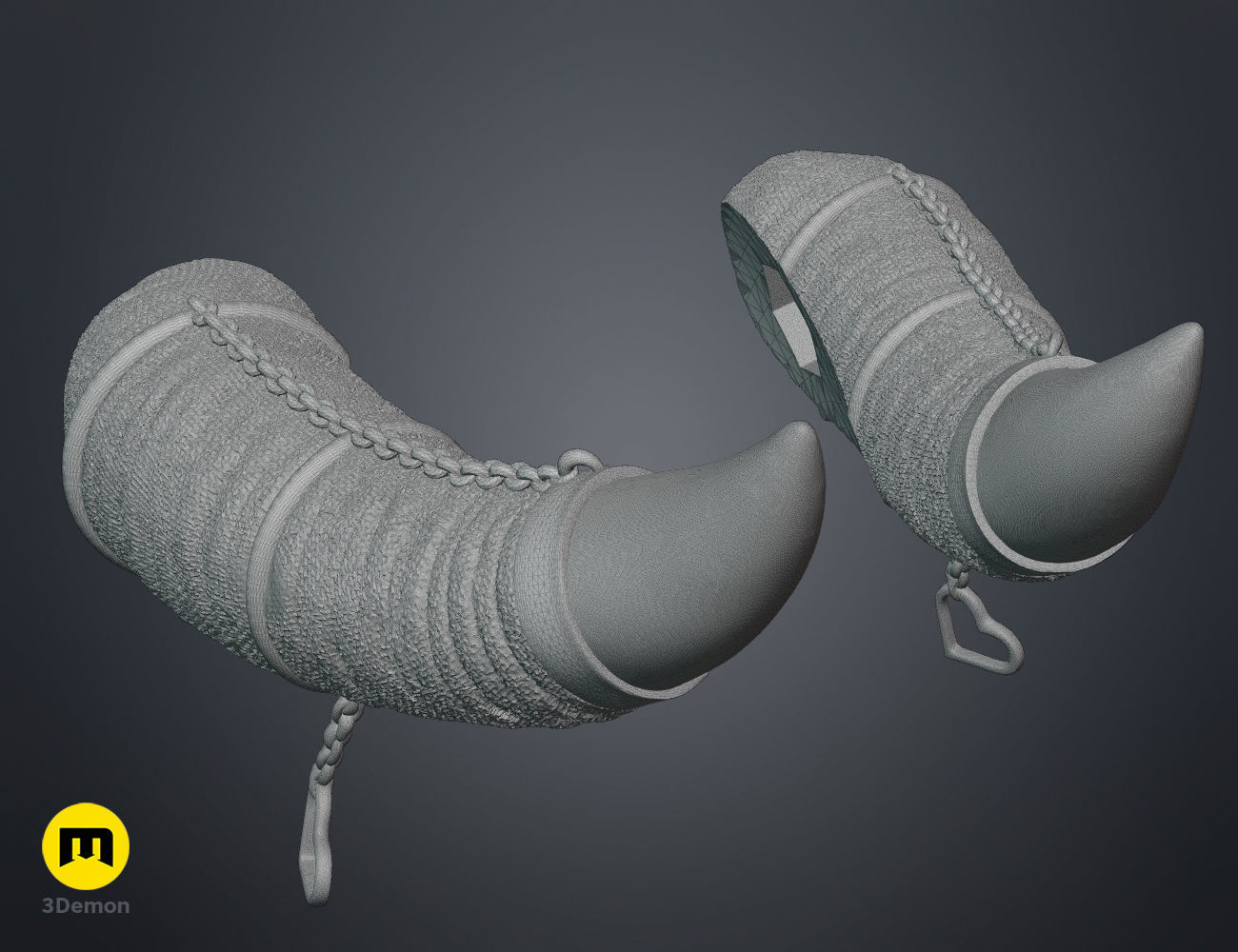 Heart Chain Horns 3D print model_17